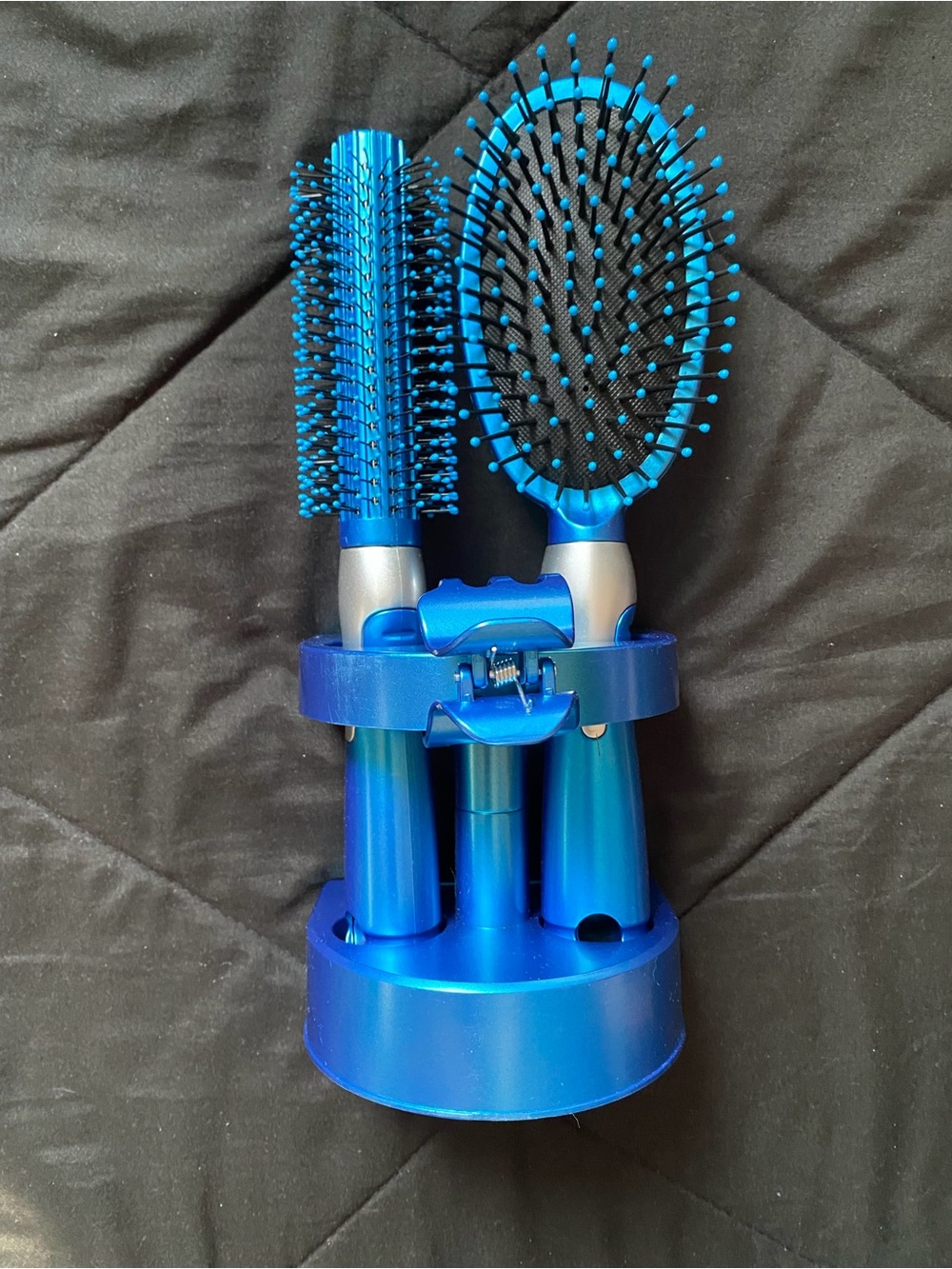 Kids Blue Hair Brush Set with Stand - Gentle Detangling